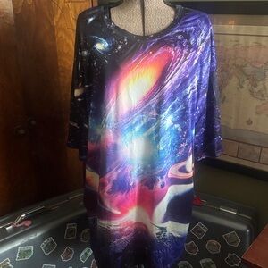 Cosmic Explosion Galaxy Print T-Shirt" 3XL